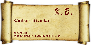 Kántor Bianka névjegykártya